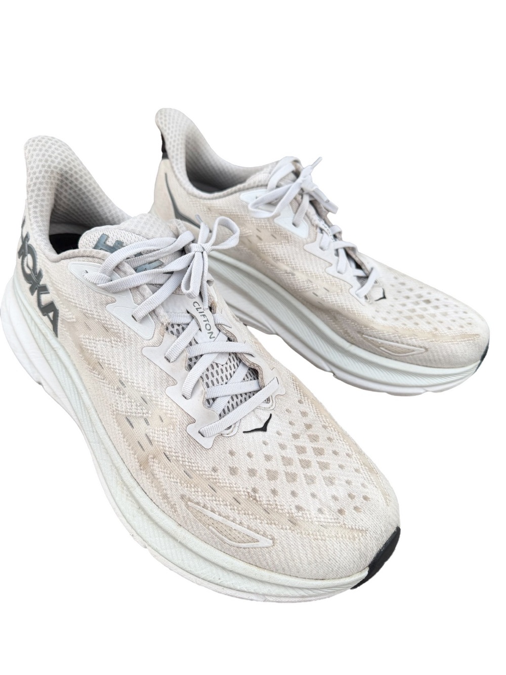 HOKA Clifton 9 Men's 11.5 Nimbus Cloud Oatmeal Beige 1127895-NCSW Running Shoes